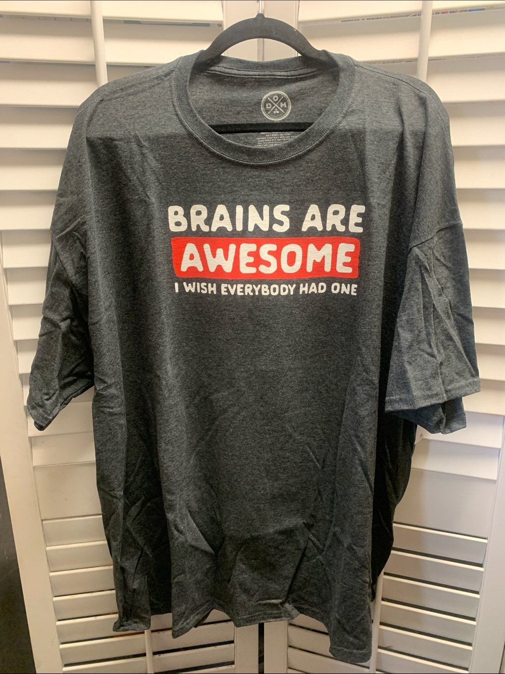 Brains Are Awesome Graphic Tee - Charcoal